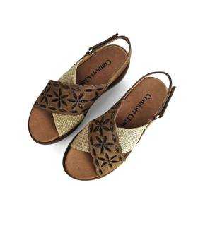 Sandalias Comfort Class marrones mujer cómodas  vista desde arriba