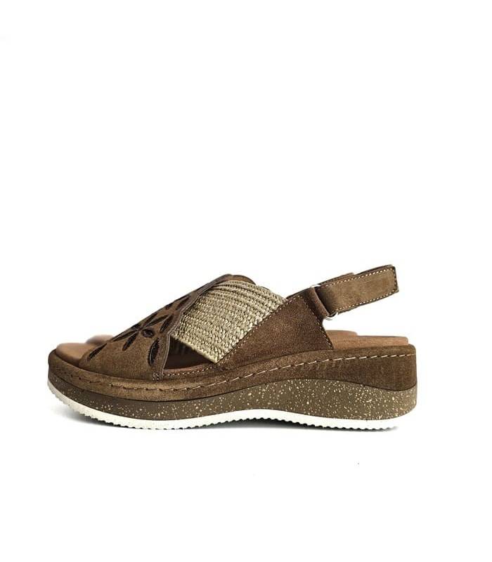 Sandalias Comfort Class mujer cómodas marrones vista lateral