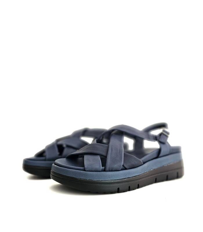 sandalias Doctor Cutillas mujer confort piel tubular azules
