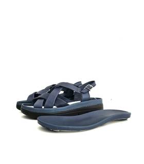 Sandalias azules Doctor Cutillas mujer confort piel  con plantilla extraible extraida