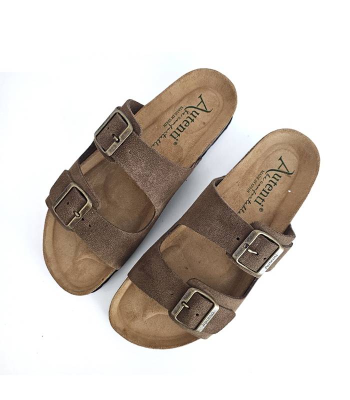 sandalias Autenti hombre bio marrón planta anatómica corcho