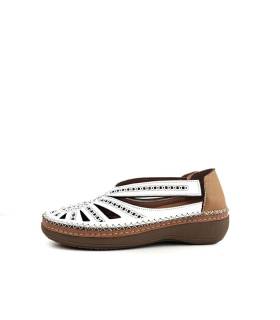 zapatos verano mujer cómodos Vicmart blancos perfil lateral