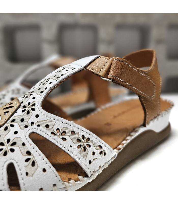 sandalias cerradas verano mujer diseño calado floral