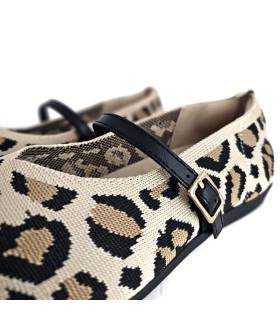 manoletinas leopardo mujer cómodas flexibles