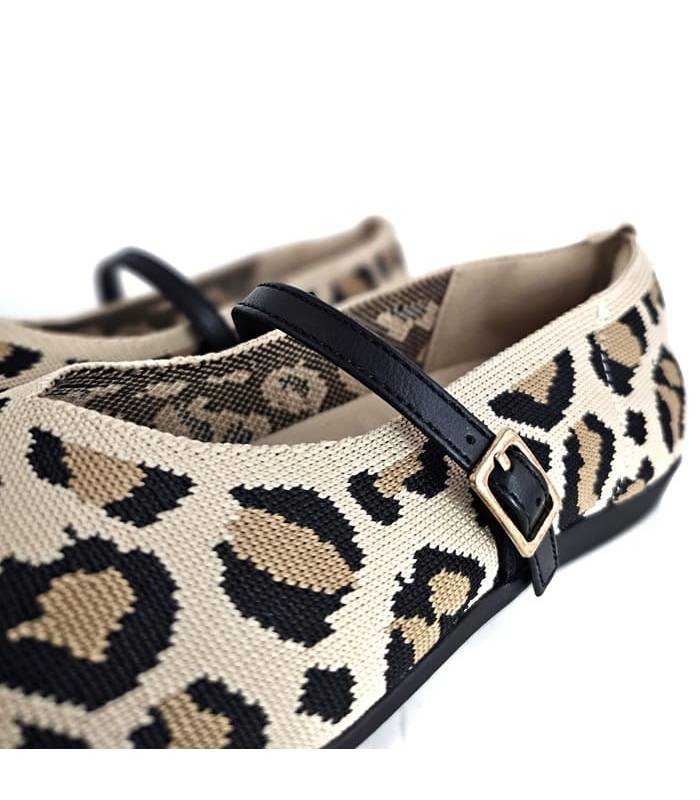 manoletinas leopardo mujer cómodas flexibles