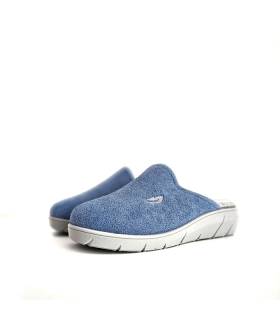 zapatillas casa Plumaflex destalonadas mujer verano rizo azul