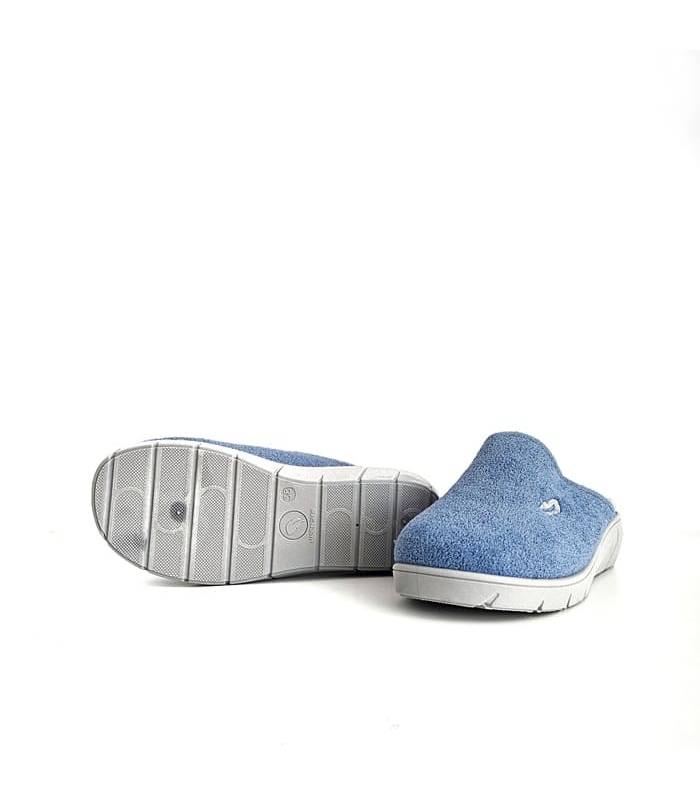 zapatillas casa azules Plumaflex suela antideslizante goma