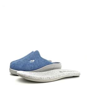 zapatillas azules Plumaflex plantilla extraíble algodón gris