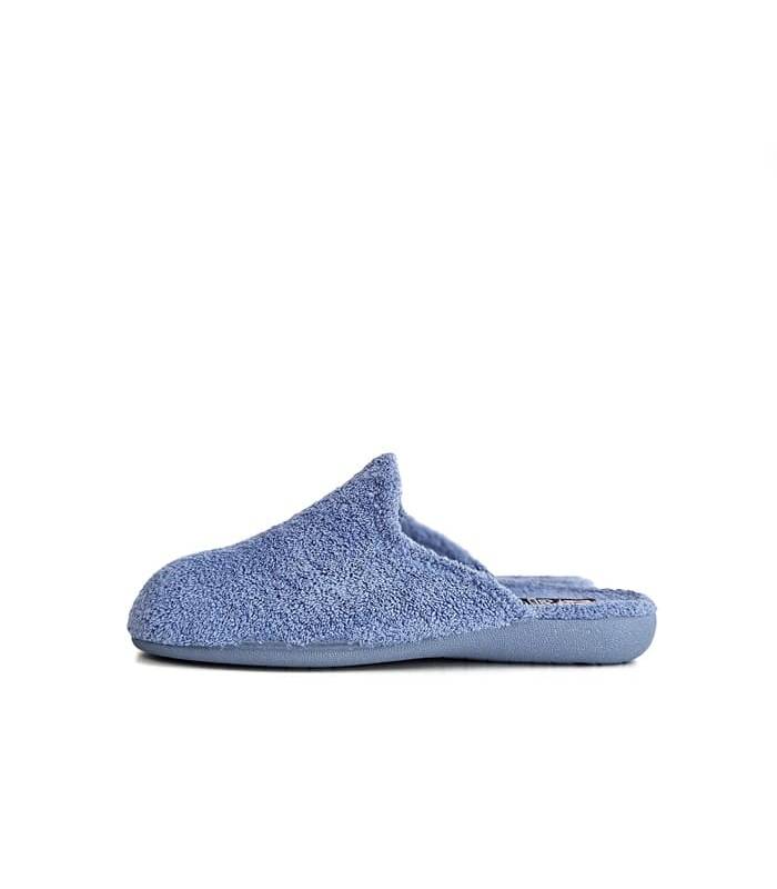 zapatillas casa mujer algodón azul