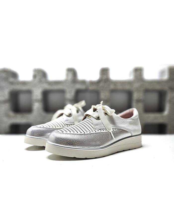 zapatos piel mujer verano plata Chika10