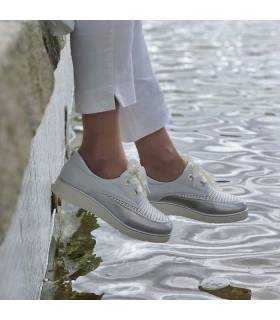 Zapatos piel mujer verano plata ReNature Chika10 cómodos puestos