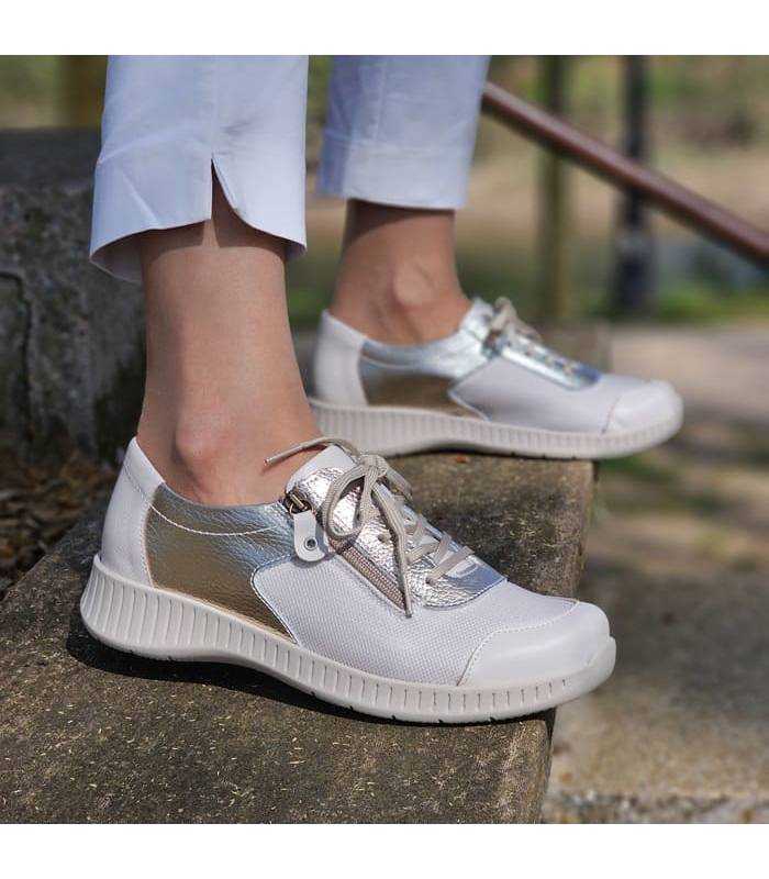 Zapatos deportivos mujer Suave piel puestos