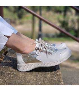 Zapatos deportivos mujer Suave piel con cremallera puestos