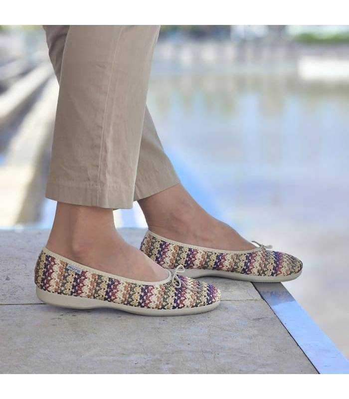 bailarinas verano mujer rafia multicolor ligeras puestas