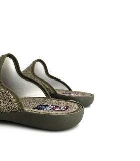 zapatillas casa abiertas hombre verde, trasera