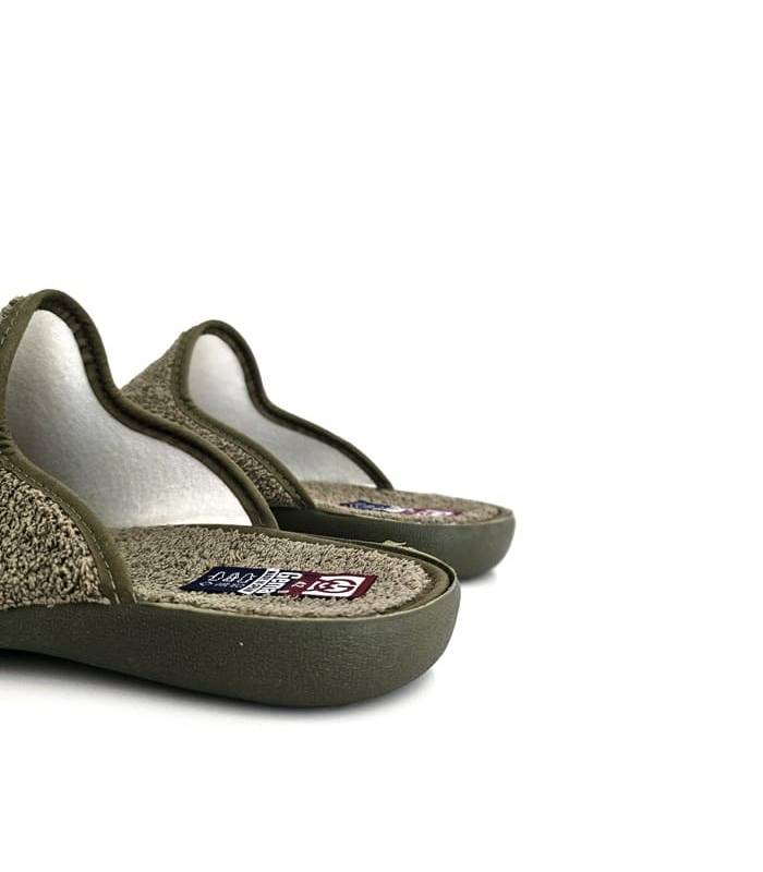 zapatillas casa abiertas hombre verde, trasera
