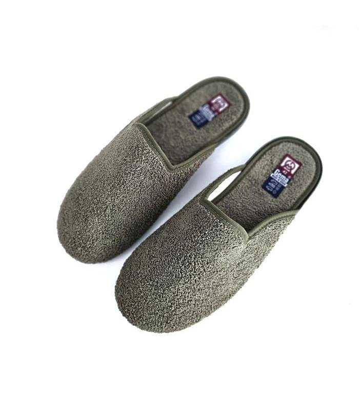 zapatillas casa hombre verde transpirable, vista superior