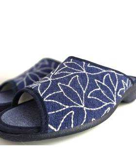 zapatillas mujer abiertas flores bordadas