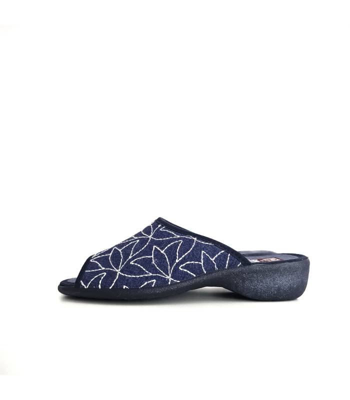 zapatillas casa mujer azul vista lateral