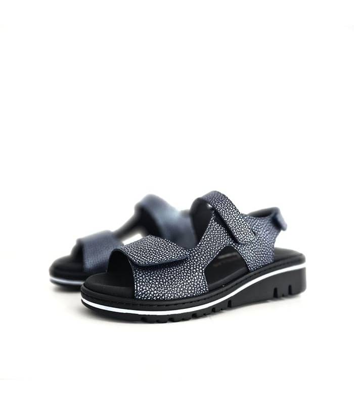 sandalias mujer horma ancha azules Cutillas