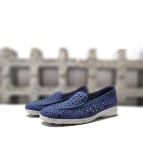 mocasines alpargata mujer azul Garrido Muro lateral