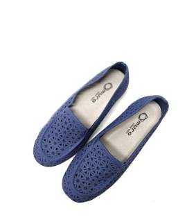 mocasines verano mujer azul calados