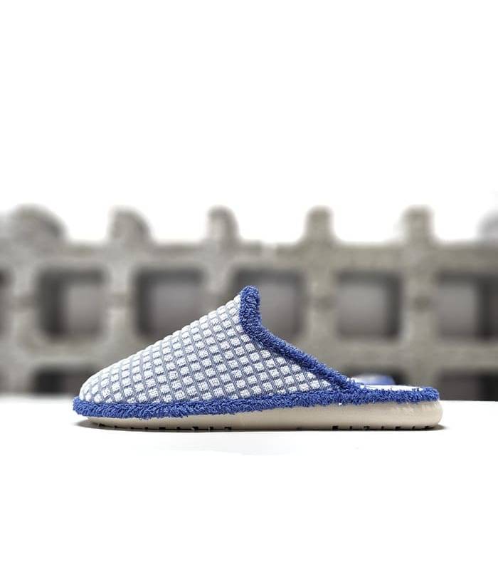 zapatillas casa frescas mujer tejido azul