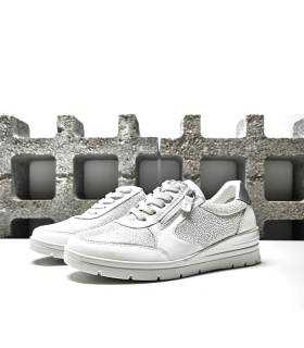 zapatos mujer Lumel blanco ancho cremallera