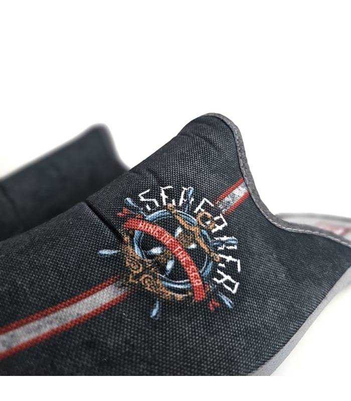 zapatillas casa hombre transpirables gris, detalle tejido