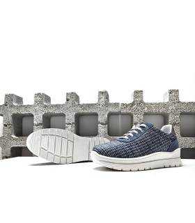 zapatos mujer verano azul cuña ligera plumaflex