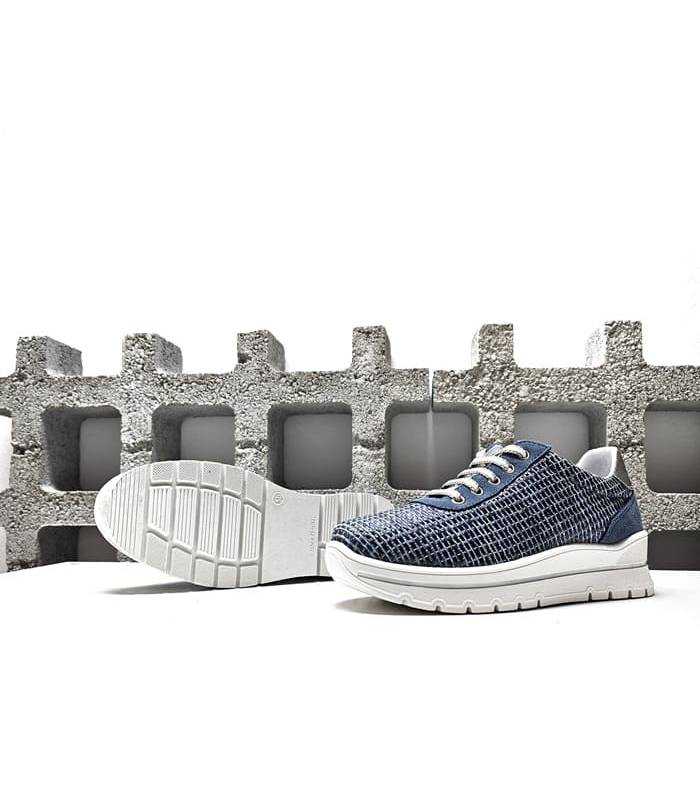 zapatos mujer verano azul cuña ligera plumaflex