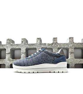 zapatos mujer verano azul cordones ajuste