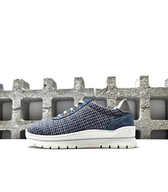 zapatos mujer verano azul cordones ajuste