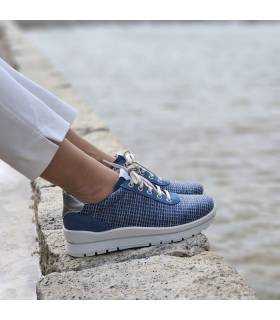 zapatos cómodos mujer verano plumaflex azul puestos