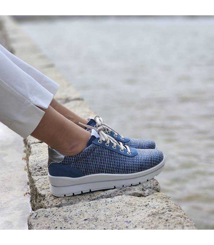 zapatos cómodos mujer verano plumaflex azul puestos