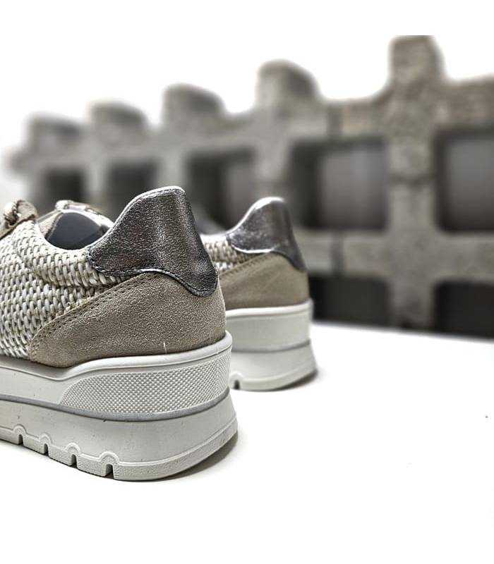 zapatos mujer cómodos beige tejido rafia