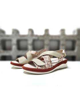 sandalias mujer cómodas piel velcro comfort class