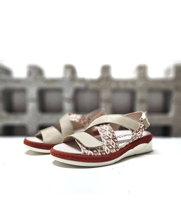 sandalias mujer cómodas piel velcro comfort class