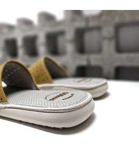 zapatillas verano ligeras mujer abiertas antelina mostaza