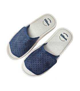 zapatillas casa abiertas hombre azul perforadas verano