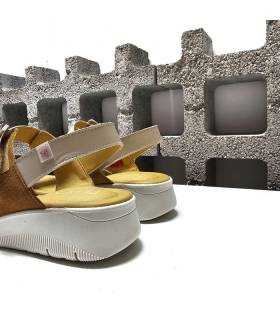 sandalias cuña mujer ligeras suela blanca