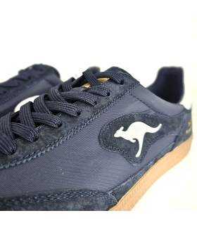 zapatillas piel hombre azul kangaroos detalle logo
