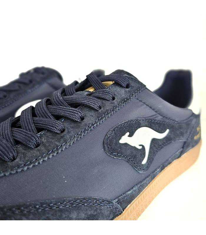 zapatillas piel hombre azul kangaroos detalle logo