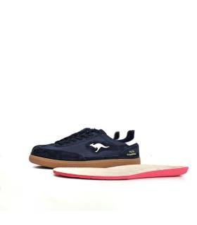 Zapatillas hombre casual Kangaroos K25 piel azul con plantilla extraible