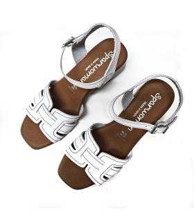 sandalias vestir mujer blancas vista superior