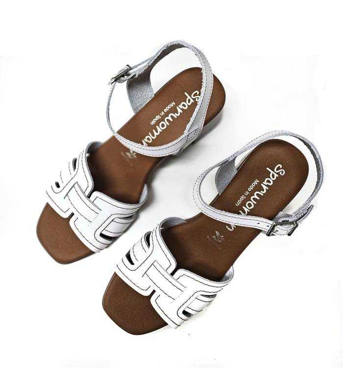sandalias vestir mujer blancas vista superior