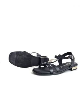 sandalias piel negras mujer