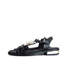 sandalias planas mujer negras