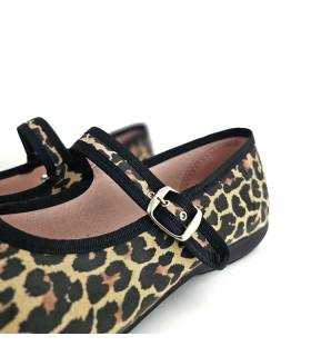 zapatillas casa mujer animal print hebilla
