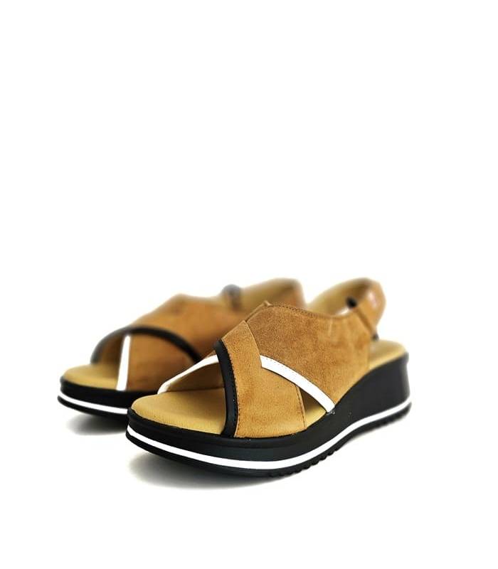 sandalias mujer piel serraje plataforma ligera